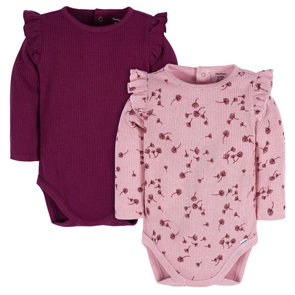 Gerber baby-girls 2-pack Long Ruffle Sleeve Onesie