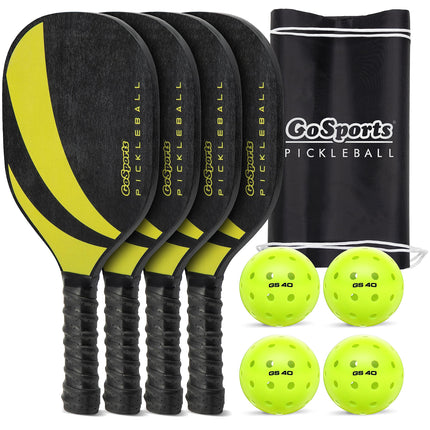 GoSports Pickleball Set with 4 Paddles, 4 Regulati