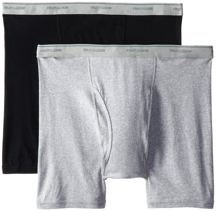 Fruit of the Loom Men's Big Man Black/Gray Boxer B
