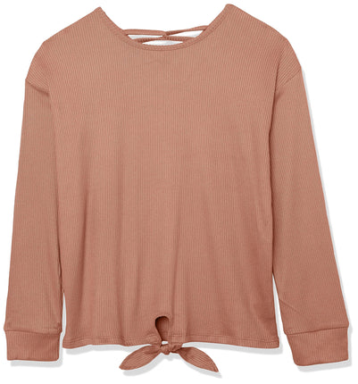 The Children's Place Girls' Long Sleeve Ribbed Tie