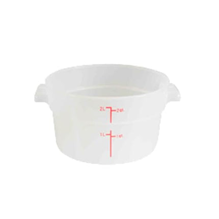 FSE PLRFT302TL Food Storage Container, 2 Quart, Round, Stain & Chemical Resistant, -40° to 160° F Temperature Range, Polypropylene, Translucent, NSF
