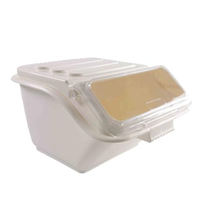 FSE PLIB002S Shelf Ingredient Tray, 2 Gallon (40 Cups), 29 x 36.5 x 21.5 cm, Stackable, Clear Flip Lid, Includes Spoon with Built-In Stand, Dishwasher Safe