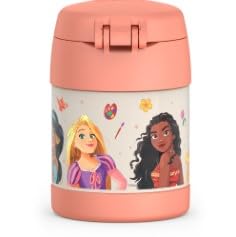 Thermos FUNTAINER Insulated Food Jar – 10 Ounce – Kid Friendly Food Jar with Foldable Spoon, Princesses