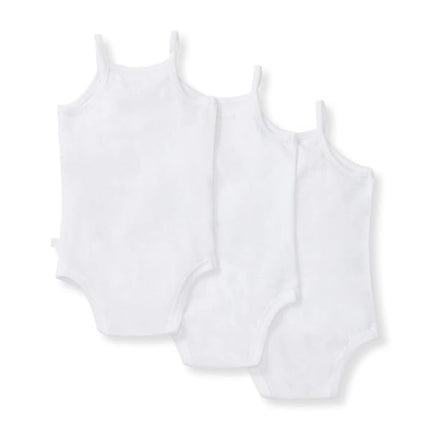 Burt's Bees Baby 3 Pack Unisex Long Sleeve Bodysuits 100% Organic Cotton, Cloud White Camisole, 0-3 mois
