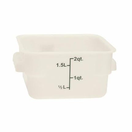 A-to-Z Supply PLSFT002PP Square Food Storage Canister, Polypropylene Scratch and Break Resistant, Temperature Range -40℃ to 100℃, White, NSF