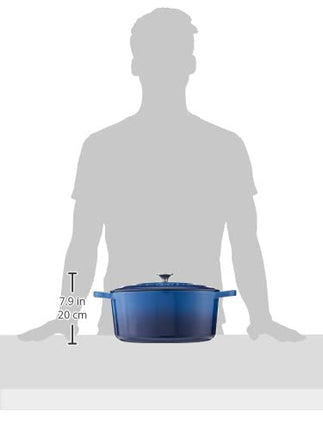 Olla holandesa ovalada Crock Pot Artisan de hierro fundido esmaltado de 7 cuartos, azul zafiro -