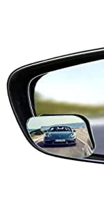 ICBEAMER 2-Piece Fan-Shaped Automobile Rear Blind Spot Mirror, 360 Rotating Design, Wide Angle Convex Rearview Mirror for Car, Truck, Van