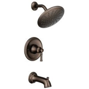 Moen T2283EPORB Dartmoor Tub Shower Faucet System with Rainshower Showerhead Without Valve, Oil Rubbed Bronze