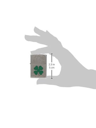 Zippo Adult-Unisex 24699 Lucky Four Leaf Clover High Polish Chrome Lighter