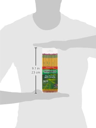 Ticonderoga Dixon Wood-Cased 2HB Pencils, Pre-Sharpened, Box of 30, Yellow (13830)