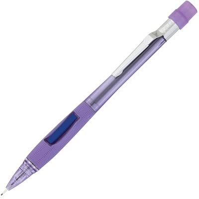 Pentel Quicker Clicker Automatic Pencil, 0.7mm Lead Size, Transparent Violet Barrel, Box of 12 (PD347TV) by Pentel
