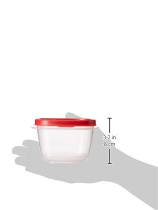 Rubbermaid 2-Cup 7J60 Easy Find Lid Square Food Storage (Pack of 8 Containers), Red