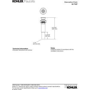 Kohler K-7107-SN Decorative Grid Drain Without Overflow, Vibrant Polished Nickel