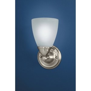 Moen YB2261BN Brantford Luminaire de salle de bain à 1 ampoule à double montage avec verre dépoli, nickel brossé