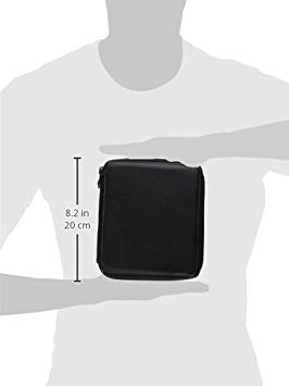 Global Art Materials 48-Piece Leather Pencil Case, Black, 120