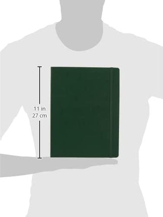 Moleskine Classic Notebook, Notebook With Ruled Pages, Hard Cover and Elastic Closure, Myrtle Green, XL, 19 x 25 cm, 192 Pages