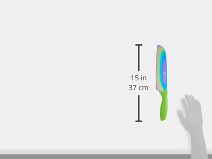 Hampton Forge HMC01E550S Tomodachi - Rainbow Titanium 10 Piece Kitchen Knife Set/Cutlery Set – Non-Stick Titanium Plated Blades with Matching Color Handles and Blade Covers – Fashion Multicolor