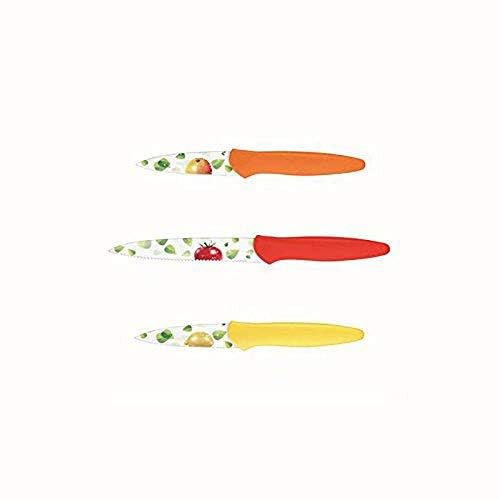 Cuisinart C55-6PRF Juego de cubiertos de 3 piezas con protectores de cuchillas estampados con frutas, talla única, multicolor