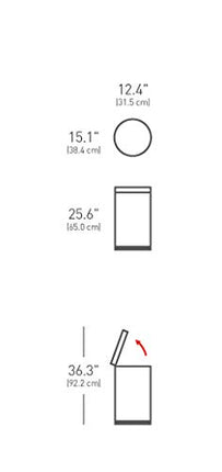 simplehuman CW1810 30L Round Kitchen Pedal Bin, Strong Steel Pedal, Silent Soft Close Lid, Inner Bucket, Stay-Open Lid, Non-skid Base, Slim Profile Hinge, Fingerprint-Proof, Brushed Stainless Steel