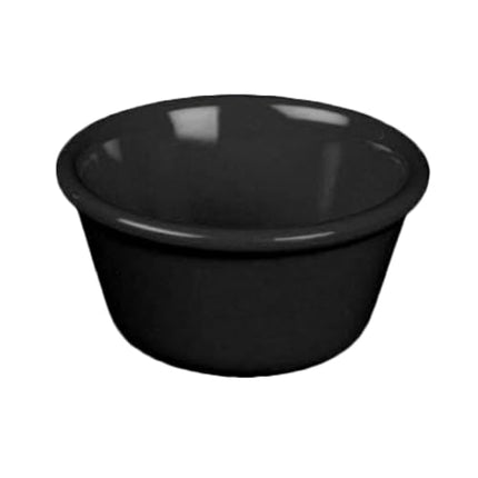 FSE ML535BL1 Ramekin, 1-3/4 oz. Capacity, 2-1/2" Dia., Round, Smooth, Break-Resistant, Dishwasher Safe, BPA Free, Melamine, Black, NSF, Pack of 12