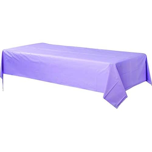 Nappe de fête rectangulaire jetable en plastique, violet, plastique, 135 x 274 cm