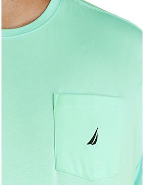 Nautica Men's Solid Crew Neck Short-Sleeve Pocket T-Shirt, Mint Spring, 4X Tall