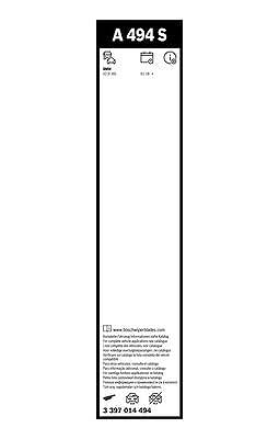 Bosch Wiper Blade Aerotwin A494S, Length: 600mm/500mm − Set of Front Wiper Blades - Only for Left-Hand Drive (EU)