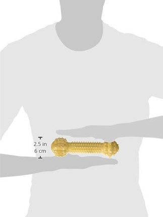 Nylabone Extreme Tough Dog Chew Toy Barbell Bone, Allergen-Free Peanut Butter Flavour, Large, for Dogs Up to 23 kg