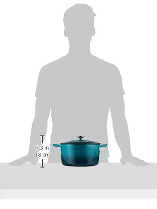 Olla de hierro fundido esmaltado redonda Crock-Pot Artisan, 4.7 litros, degradado turquesa