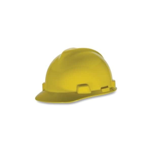 MSA 463944 V-Gard Hard Hats with Staz-On Suspension, Standard, Yellow, Standard