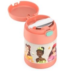 Thermos FUNTAINER Insulated Food Jar – 10 Ounce – Kid Friendly Food Jar with Foldable Spoon, Princesses