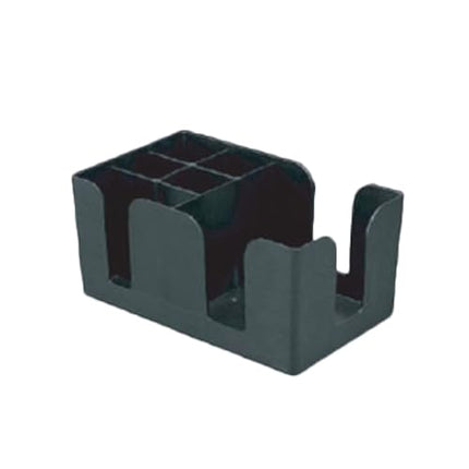 A-to-Z Supply PLBC006 Bar Caddy, 6-Compartment, Dishwasher Safe, Plastic, Black