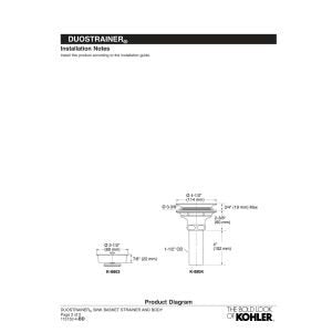 KOHLER K-8803-SN Colador de cesta Duostrainer, níquel pulido vibrante
