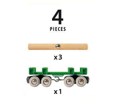 BRIO World Lumber Loading Wagon Engine Train Toy for Kids Age 3 Years Up - Wooden Railway Set Add On Accessories