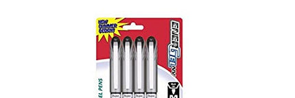 Pentel EnerGel NV Liquid Gel Pen, 0.7mm, Metal Tip, Black Ink, (BL27BP4A) by Pentel