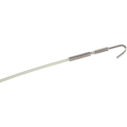 Klein Tools 50550 Guía pasacables que brilla en la oscuridad de 20 pies (6,1 m), fibra de vidrio con punta de nailon y conector de acero inoxidable para varillas jalacables