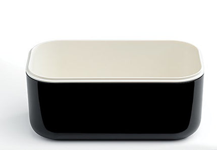 Lekue Ice Box | Ice Cube Tray for Freezer with Lid & Bin | Made with 100 Percent Platinum Silicone | Elegant and Retro Style Ice Cubes | for Cocktails, Ice Tea & Coffee and More | Black