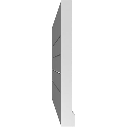 38"W x 18"H Rectangle Surface Mount PVC Gable Vent: Functional, w/ 2"W x 2"P Brickmould Sill Frame