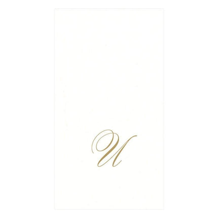 Caspari White Pearl Paper Linen Guest Towels, Mono