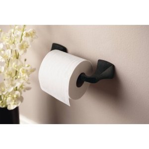 Moen YB5108ORB Support de papier toilette pivotant à double poteau Collection Voss, bronze, 13,39 x 3,03 x 4,92 pouces