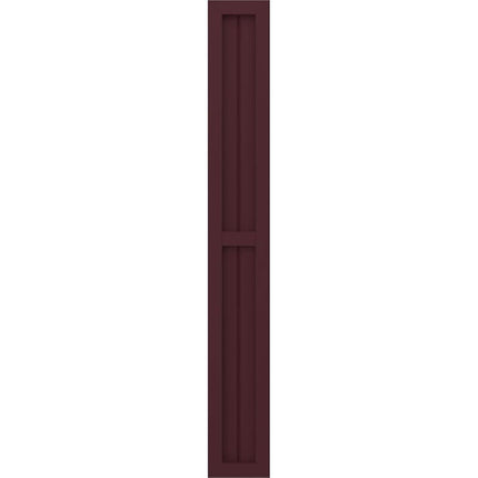 Ekena Millwork ARW101BF207X33WRH Americraft Exterior Real Wood Two Equal Panel Framed Board-n-Batten Shutters (Per Pair), 7"W x 33"H, Wine Red