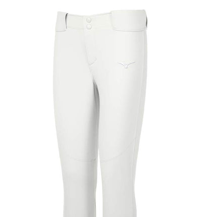 Pantalon de softball extensible Mizuno pour fille avec ceinture, blanc, XL junior
