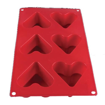 A-to-Z Supply PLBM002S Baking Mold, 4-2/5 oz., -40° - 550°F Temperature Range, (6) Heart Cavities, Flexible, Unbreakable, Non-Stick, Stain Resistant, Dishwasher Safe
