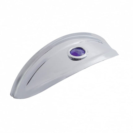 United Pacific 10444 Chrome 7-Inch Visor with Glass Blue Dot