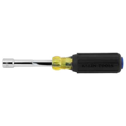 Klein Tools 65438 Heavy-Duty Hollow Shaft Nut Driver, Color-Coded 3/8-Inch Hex, Pass Through Design, 6-Point Socket, and Cushion-Grip Handle