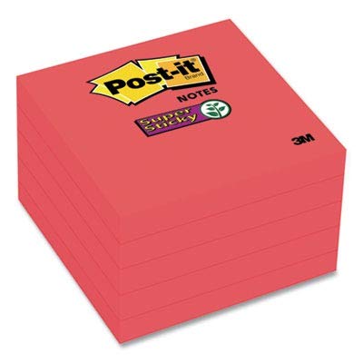 Notas Post-it Super Adhesivas, 76 x 76 mm (rojo)