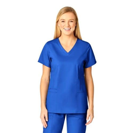WonderWink Women's Shaped V-Neck Top, Royal, L