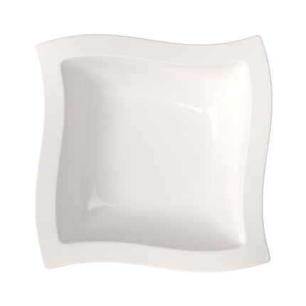 Villeroy & Boch - NewWave Dish, bowl for salads and side dishes, square shape, premium porcelain, dishwasher and microwave safe, white, 33 cm