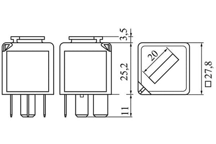 Bosch 0986332053 Mini Relay 12V 40A, IP5K4, Operating Temperature from -40 Degree to 85 Degree C, 5 Pin Relay
