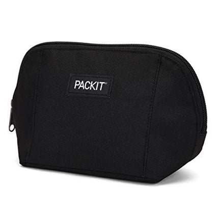 Bolsa de refrigerios PackIt Freezable, negra, fabricada con tecnología EcoFreeze, plegable, reutilizable, cierre de cremallera que sella el aire frío y seco, ideal para todas las edades y refrigerios frescos para llevar.